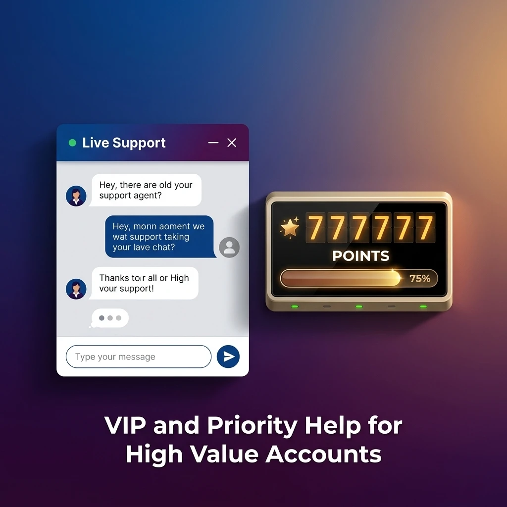 VIP and priority support for high value accounts showing dedicated manager, priority chat, and fast response times